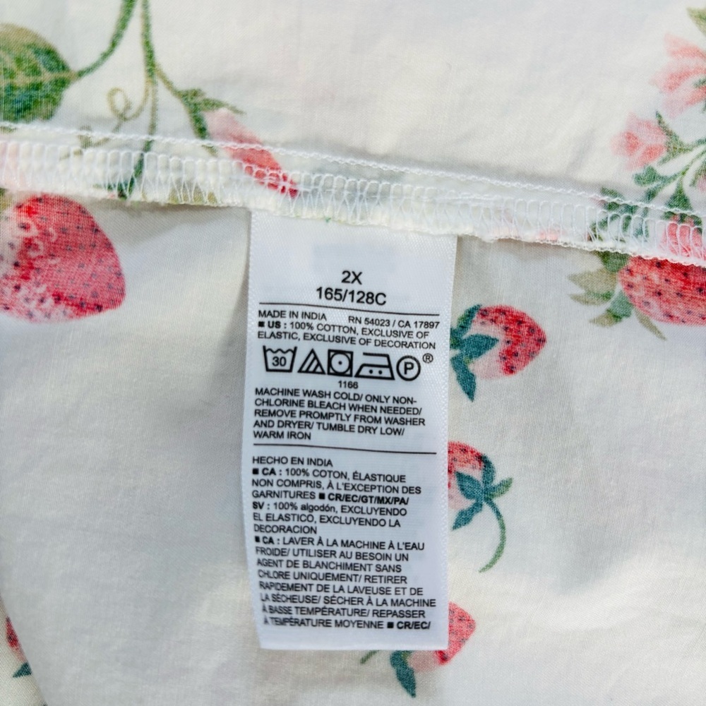 Old Navy White Green Fruits Floral Tie Front Smocked Sleeveless Midi Dress Sz 2X - Picture 12 of 16